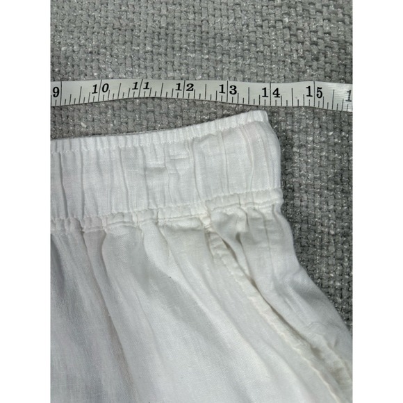 C&C California Pants Womens Small‎ White Linen Blend Wide Leg Coastal Ankle - Picture 4 of 11